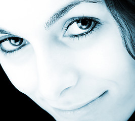 Image showing Woman with green eyes