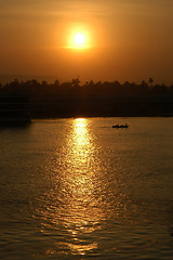 Image showing Sailing sunset on the Nile River