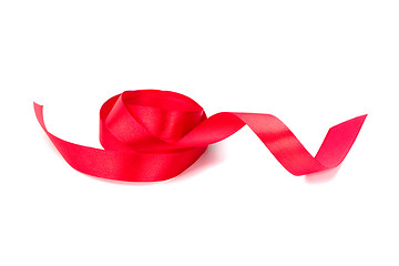 Image showing red satin ribbon