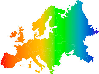 Image showing europe  color vector map 