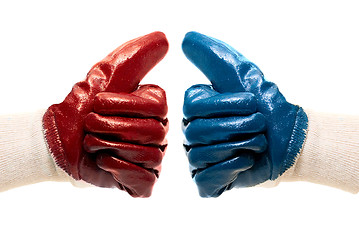 Image showing Red and blue glove