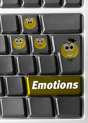 Image showing Computer keyboard with emotions signs