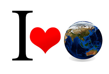 Image showing I love earth