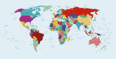 Image showing  political map of the world