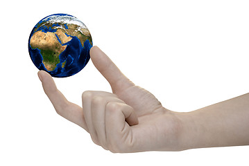 Image showing Earth in hand