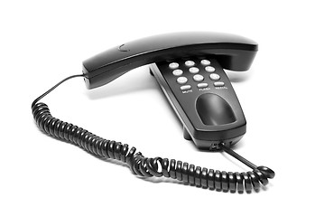 Image showing black office phone 