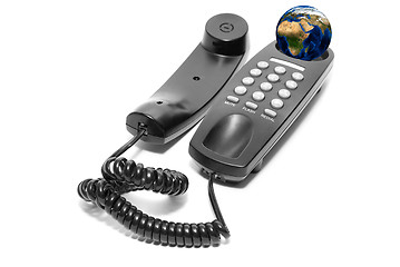 Image showing black office phone