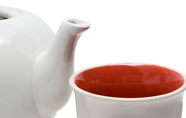 Image showing Close-up of teapot and cup 