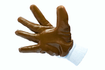 Image showing Brown work industrial glove