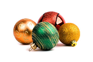 Image showing four glass christmas balls 