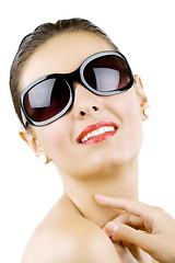 Image showing beautiful young woman with stylish sunglasses