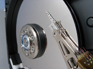 Image showing Closeup inside a harddisk