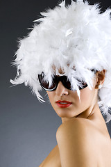 Image showing picture of carnival woman over white background