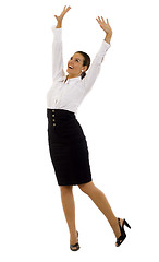 Image showing very happy business woman isolated