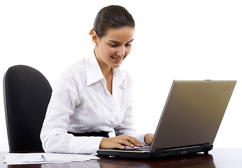 Image showing businesswoman working on her laptop