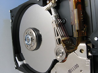 Image showing Closeup inside a harddisk