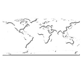 Image showing 3D White World Map