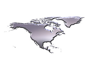 Image showing North America 3D Silver Map