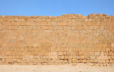 Image showing Ancient yellow stone wall texture