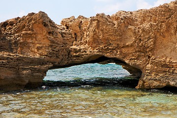 Image showing Scenic arch rock in sea water 