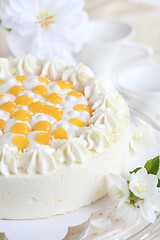Image showing Yogurt cake with oranges