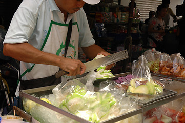 Image showing FRUIT SELLER