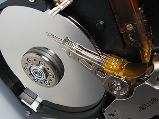 Image showing Closeup inside a harddisk