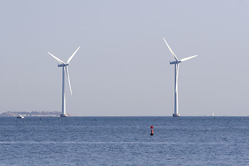 Image showing Ocean windmills