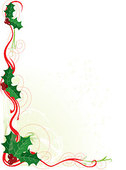 Image showing Christmas Holly Border