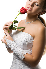 Image showing bride with  rose