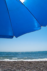 Image showing sunshade on the beach