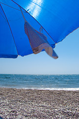 Image showing sunshade on the beach