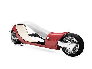 Image showing future red bike isolated view