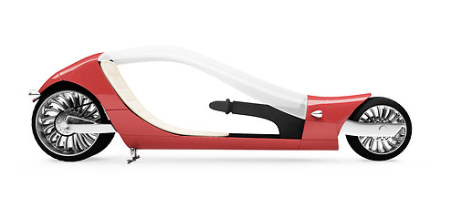 Image showing future red bike isolated view