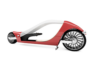 Image showing future red bike isolated view