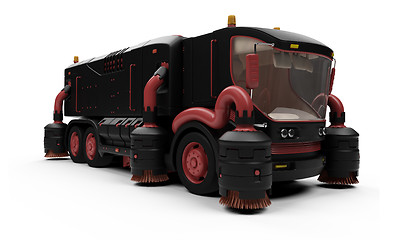 Image showing Future concept of washing truck isolated view