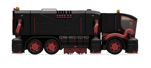 Image showing Future concept of washing truck isolated view