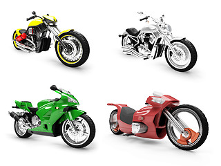 Image showing Collection of bikes isolated views