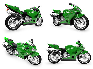 Image showing Collection of bikes isolated views