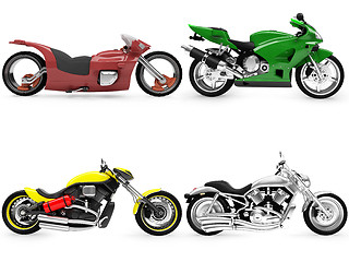 Image showing Collection of bikes isolated views