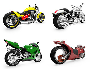 Image showing Collection of bikes isolated views