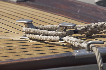 Image showing Moored boat