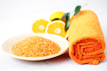 Image showing orange bath salt