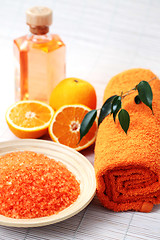 Image showing orange bath salt