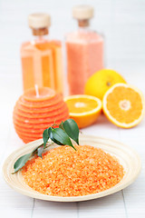 Image showing orange bath salt