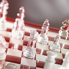 Image showing chess game in warm red