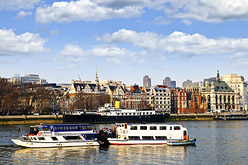 Image showing London skyline from Thames river