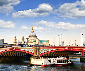 Image showing Blackfriars Bridge and St. Paul's Cathedral, London