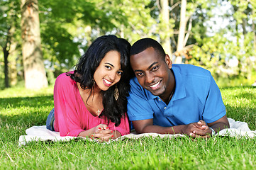 Image showing Happy couple in park