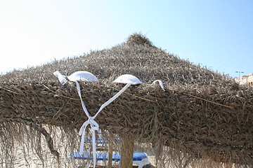 Image showing Parasol by beach